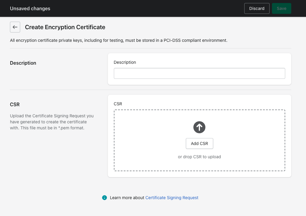 create encryption certificate form