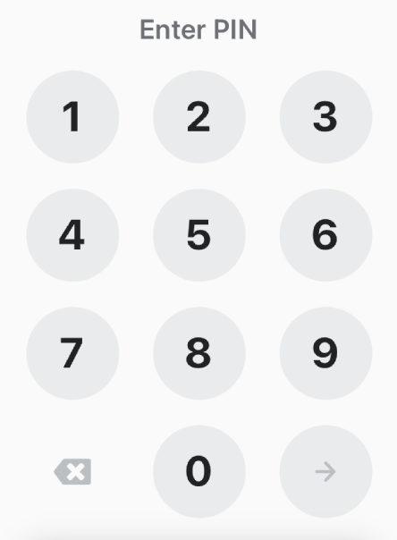 A number pad used to authenticate or identify individuals.