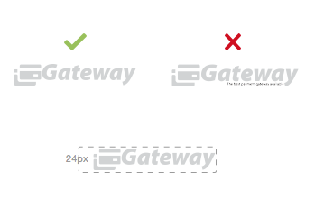 Suggested dimensions for a gateway logo