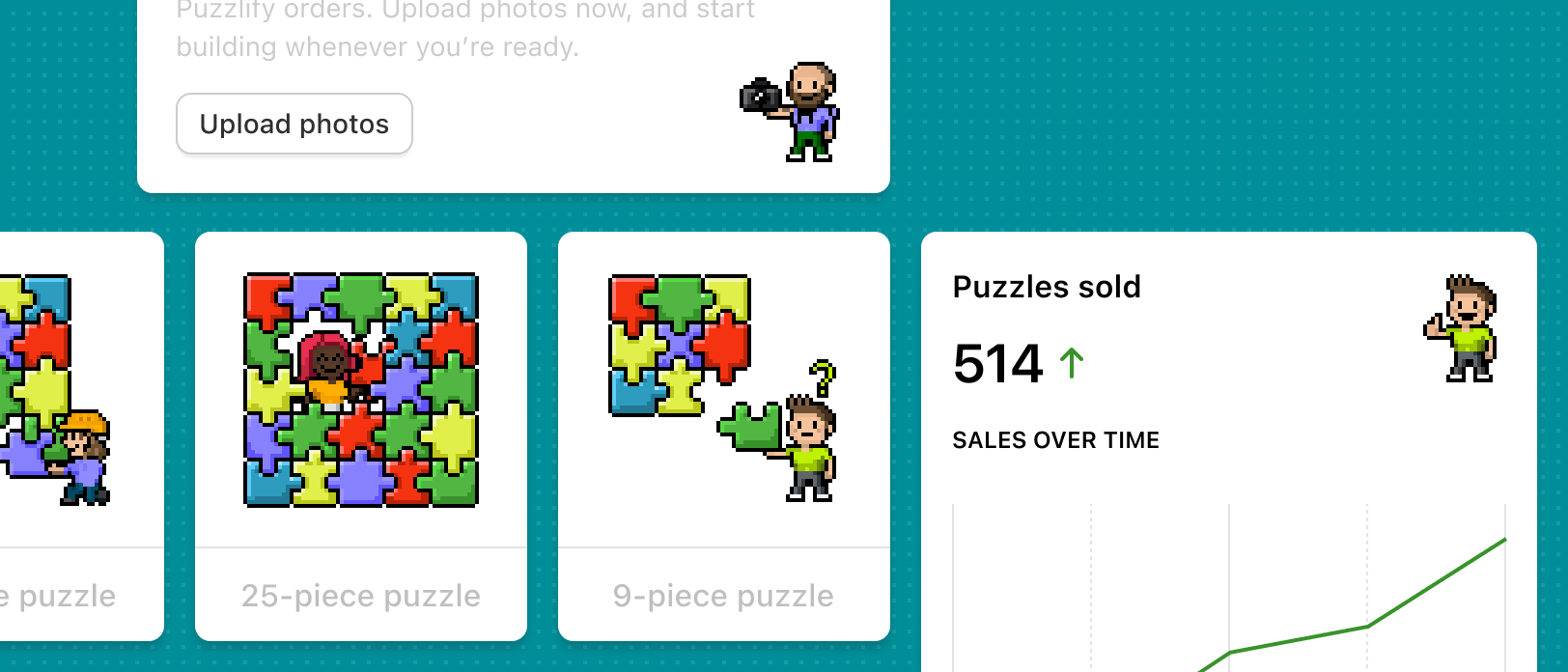 Illustrations being used in the Puzzlify app interface.