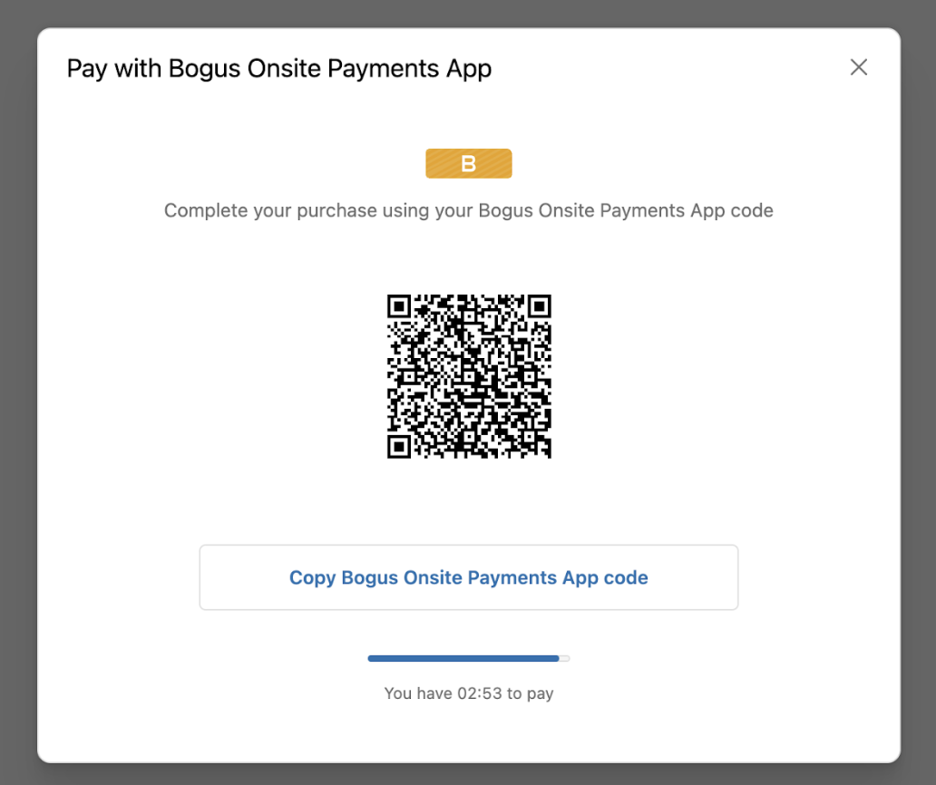 Example of a buyer verification modal