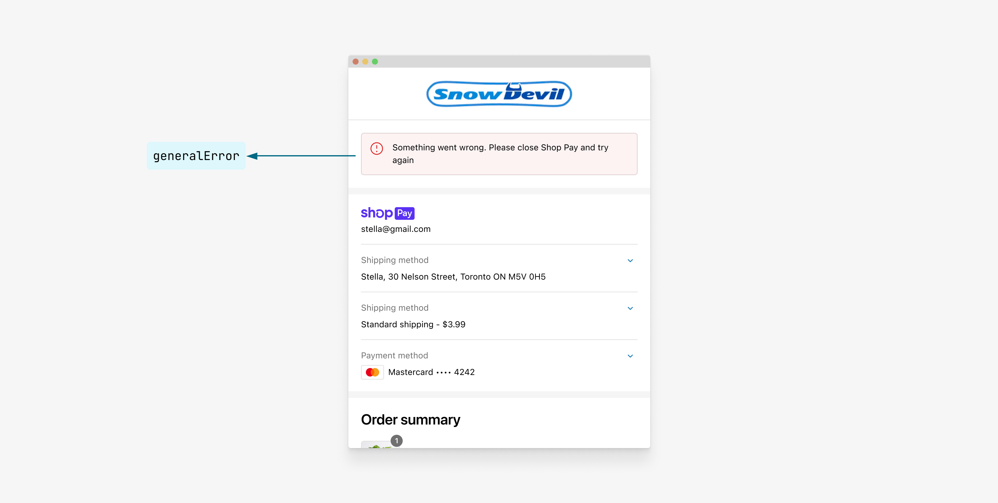 Shop Component general error