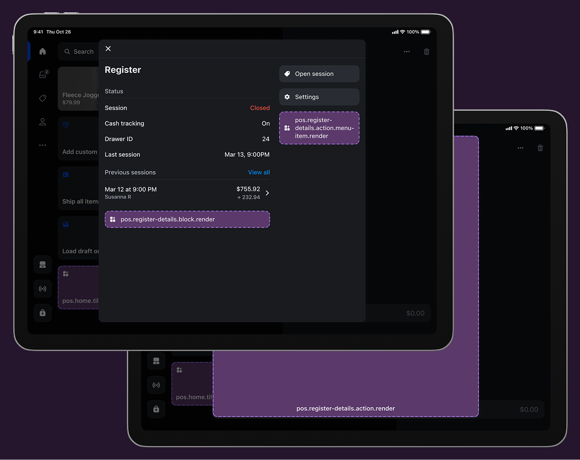 Register details targets overview