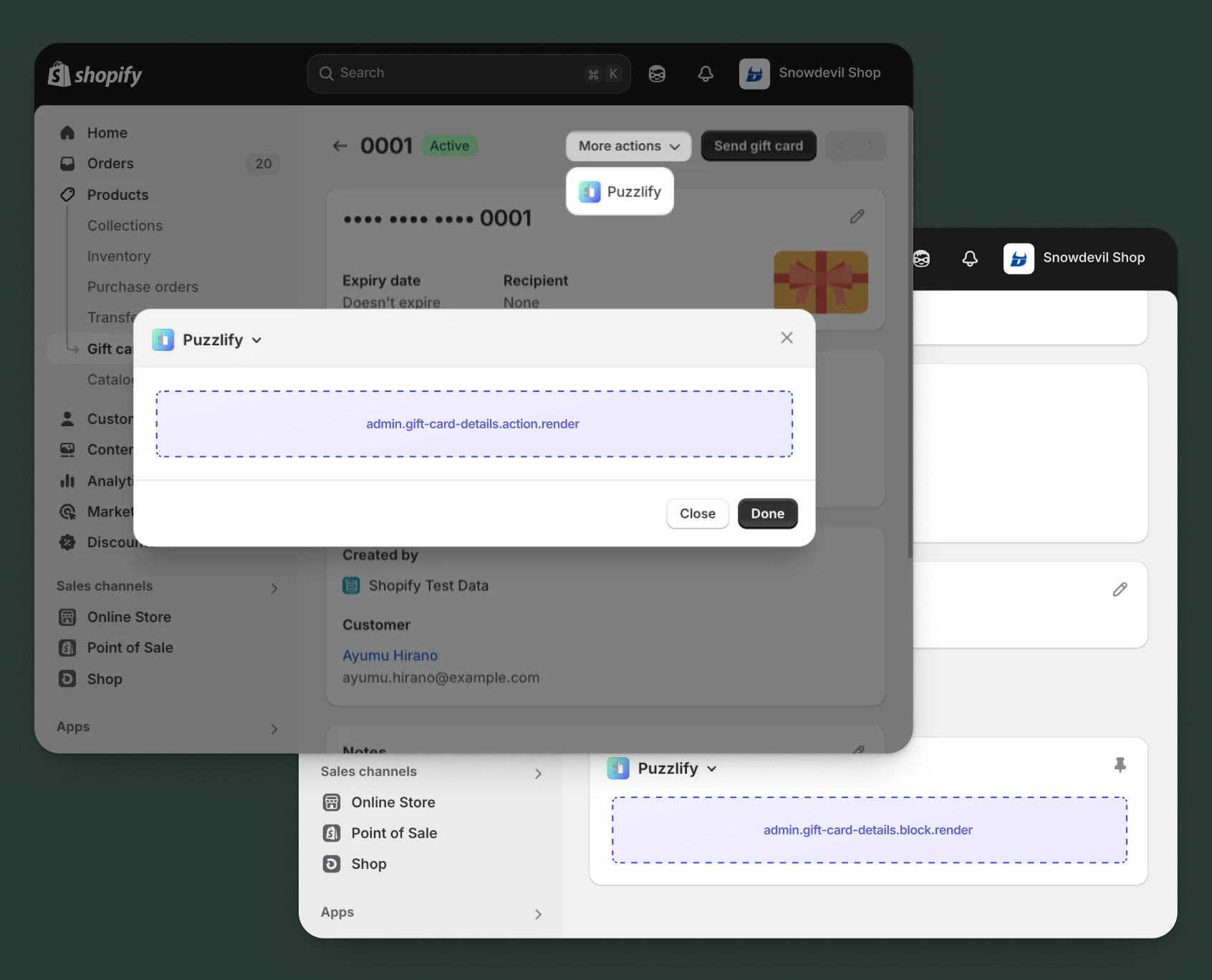 Gift cards targets overview