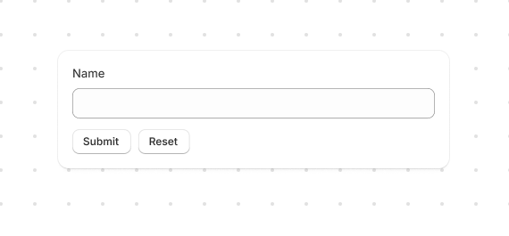 Handle form submission and reset using standard HTML form events.