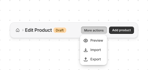 Build a complete title bar configuration. This example combines heading, actions, badges, and breadcrumbs.