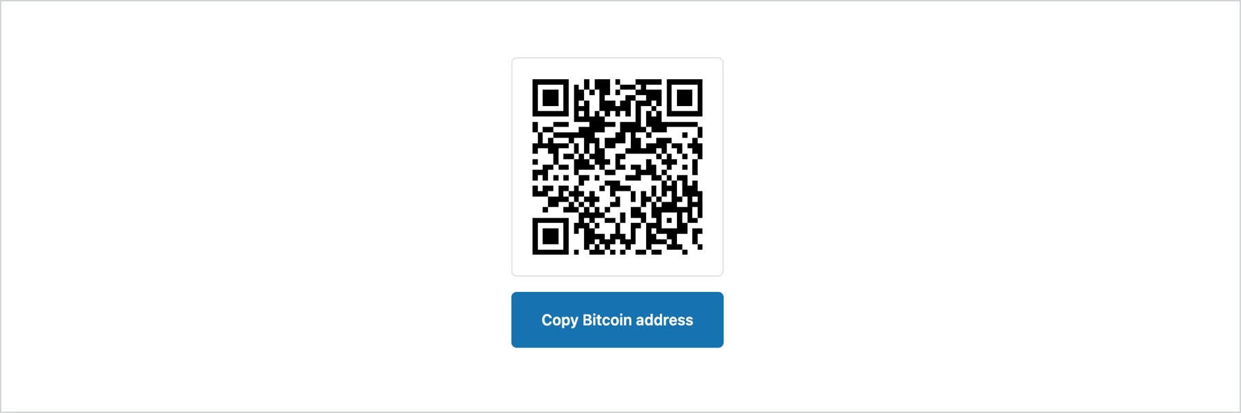 A QR code with a copy button as an alternative way to access the content