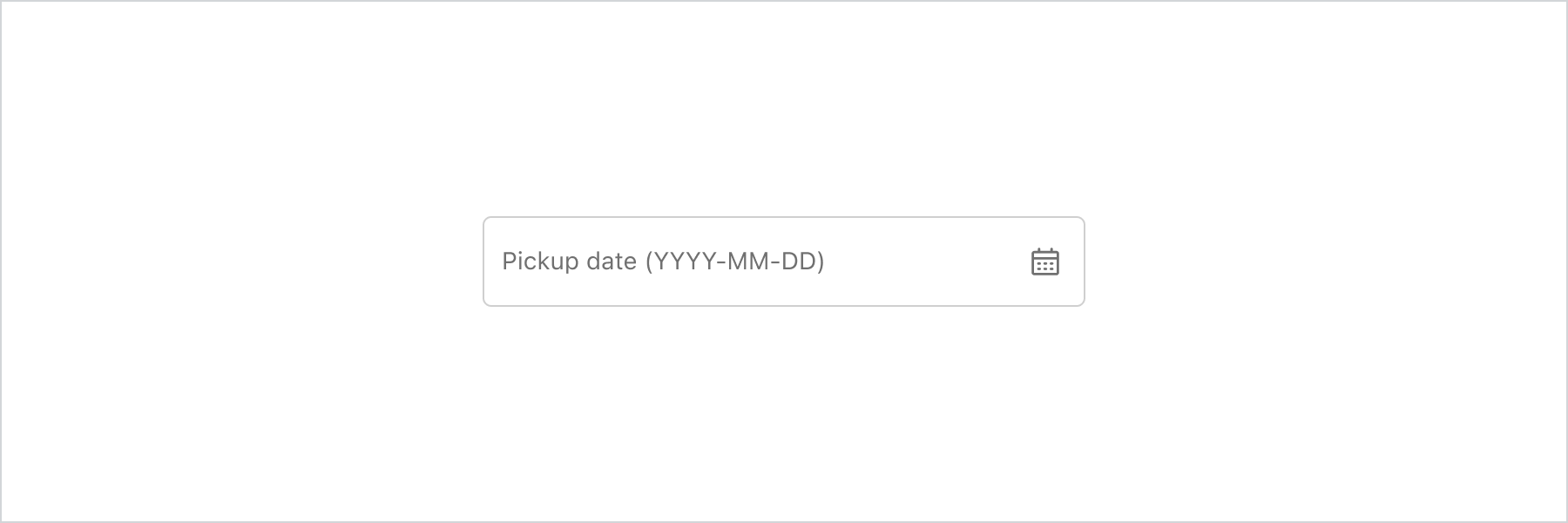 A date field with labeled input for entering a date