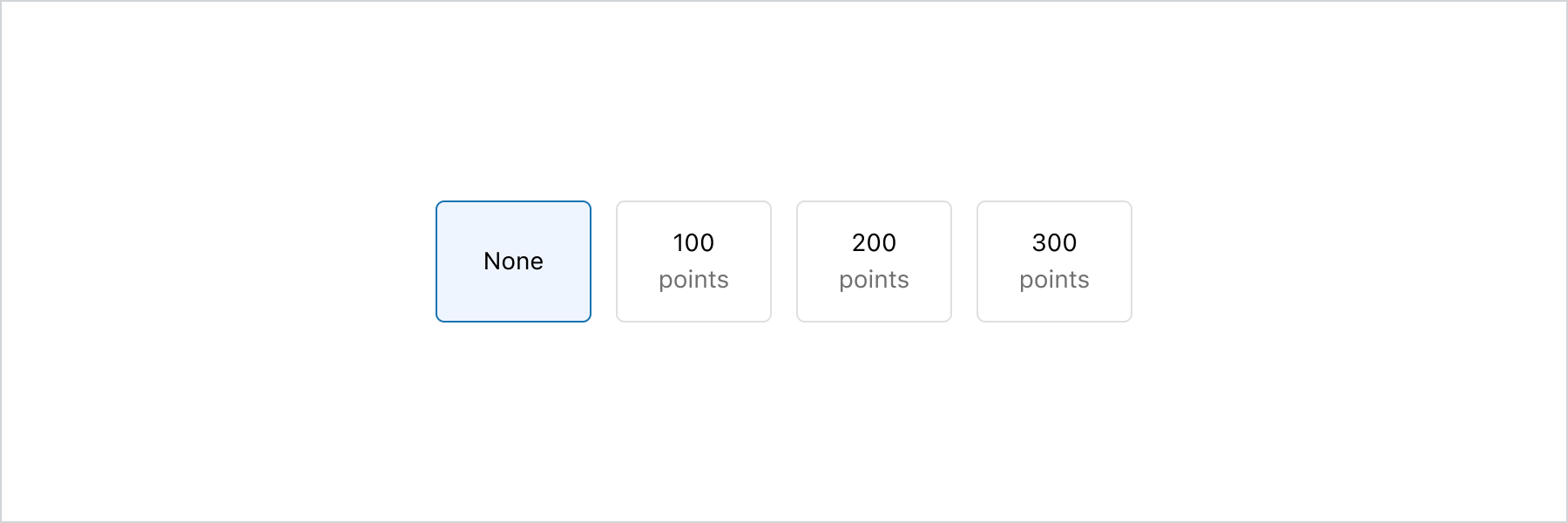 A group of toggle buttons with one option selected