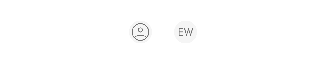Two avatars: one with a placeholder icon and the other with initials EW.