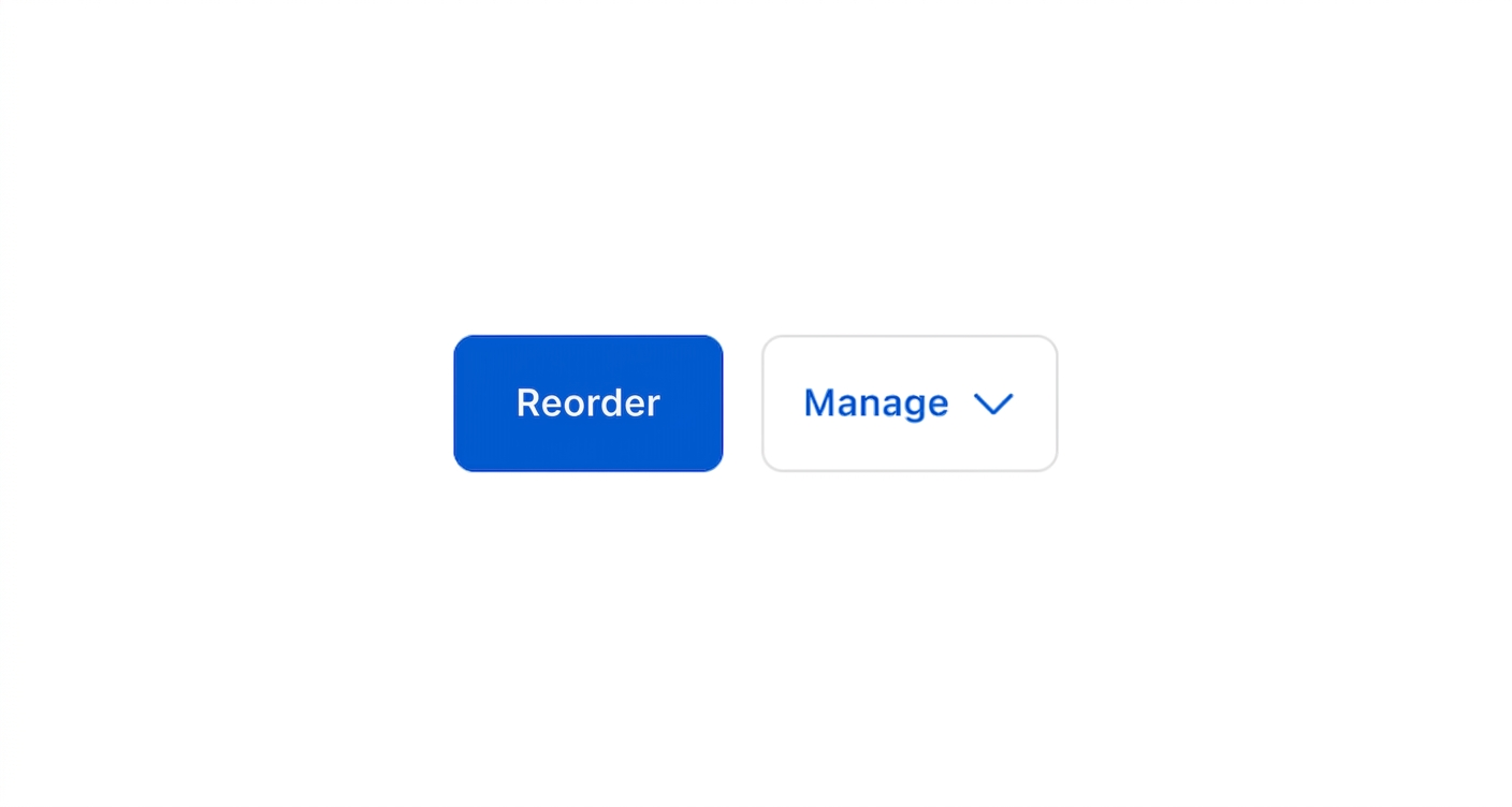 A button group with a primary Reorder button and a secondary Manage dropdown menu.
