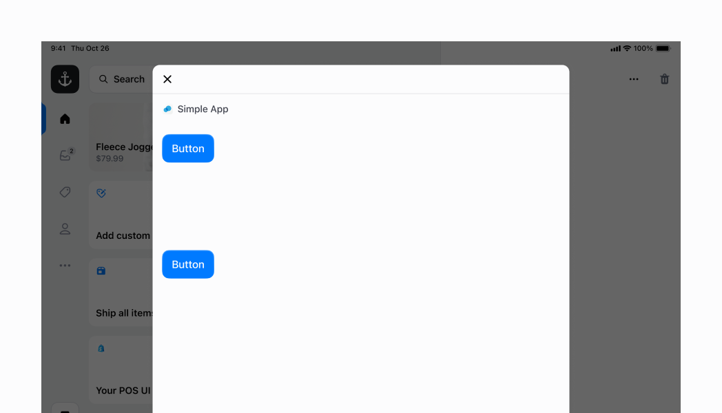 Distribute children vertically using \`justifyContent='space-between'\` with \`blockSize='50%'\` for custom height. This example removes the ScrollView wrapper and adds \`inlinePadding='450'\` to mimic screen header padding, spreading children across the available height with maximum spacing.