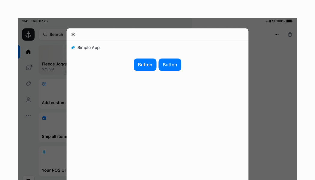 Center elements horizontally using \`justifyContent='center'\` with \`flexChildren={false}\` (default). This positions children in the center while keeping them at their minimum required size, ideal for centered button groups without stretching.