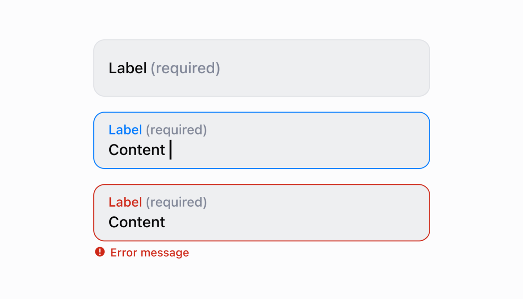 Collect short, free-form text using a single-line input field. This example shows a TextField with labels, placeholders, and validation support, ensuring accurate and efficient information capture for forms and data entry workflows.