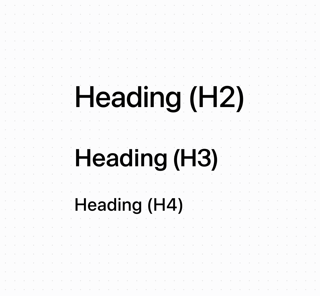 Create hierarchical titles using a heading component that adjusts levels automatically based on nesting. This example shows a basic heading with automatic level management.