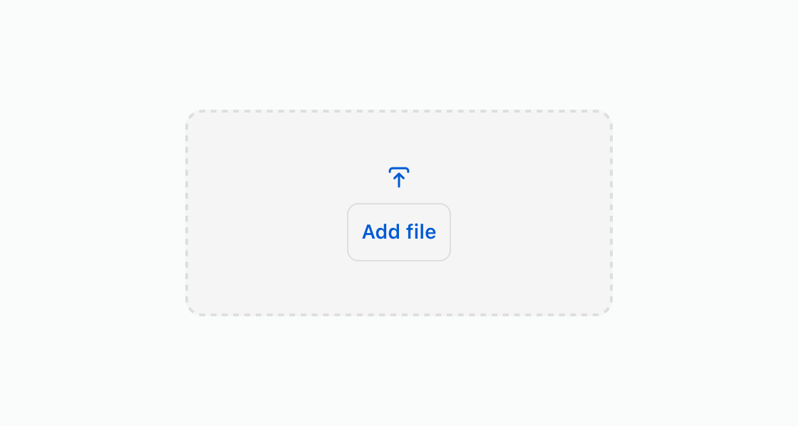 An image showcasing the DropZone component with a button to add files with error and dragged over states.