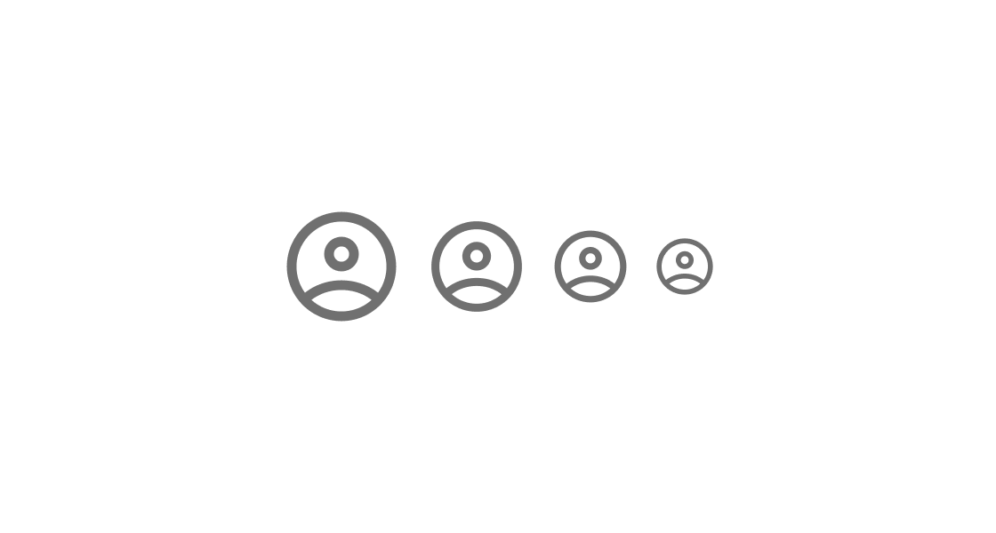 An example of the Avatar component shows the default avatar in four sizes.